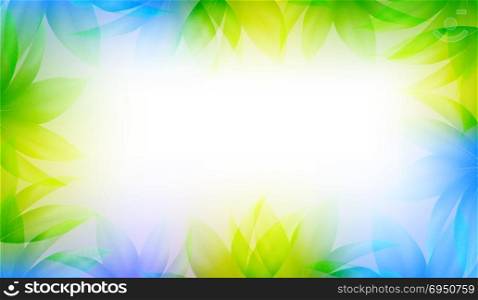 Spring Easter Shiny Sky Background Vector With Colorful Leaves. Good For Template Design Banners, Posters, Flyers, Brochures, Vouchers.