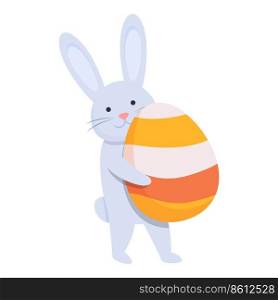 Spring egg icon cartoon vector. Easter rabbit. Cute basket. Spring egg icon cartoon vector. Easter rabbit
