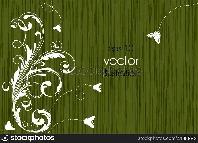 spring floral background with butterflies vector illustration