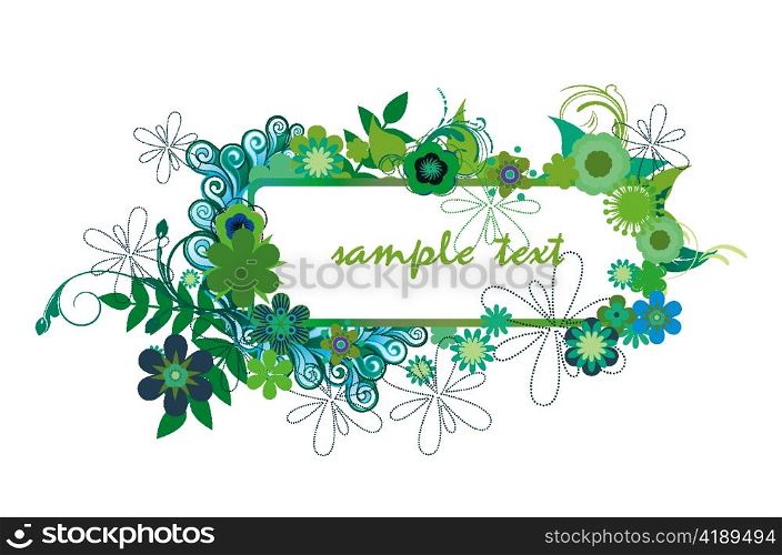 spring floral frame vector illustration