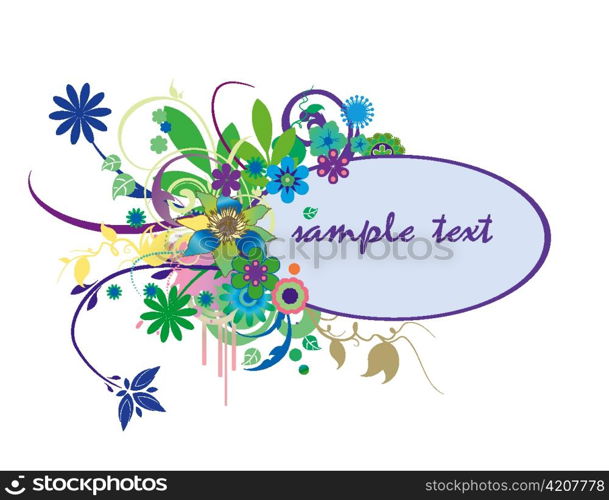 spring floral frame vector illustration