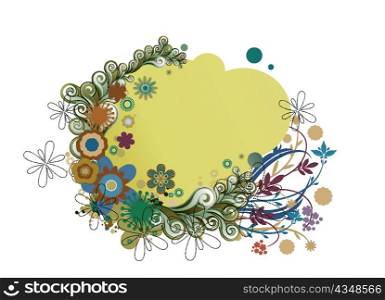 spring floral frame vector illustration