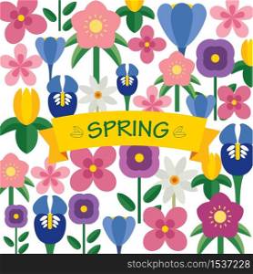 spring flower background flat design