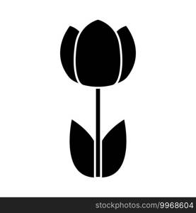 Spring Flower Icon. Black Stencil Design. Vector Illustration.