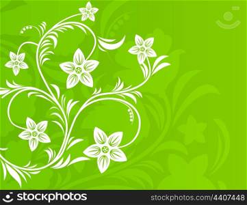 Spring. Flower on a green spring background. A vector illustration