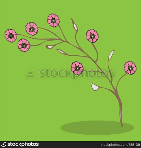 spring, flower, pink, 03, Vector, illustration, cartoon, graphic, vector