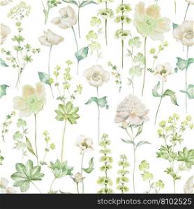 Spring flower seamless repeat design Royalty Free Vector