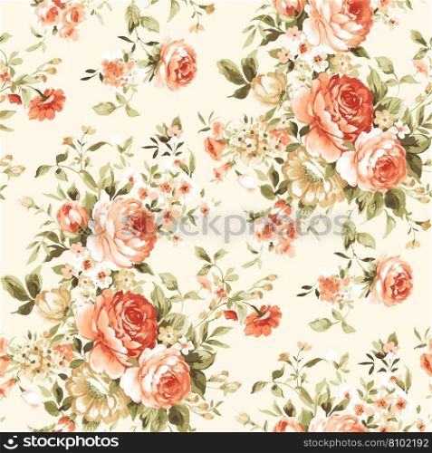 Spring flower with orange color and green leaves Vector Image