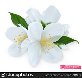 Spring flowers. 3d realistic vector icon