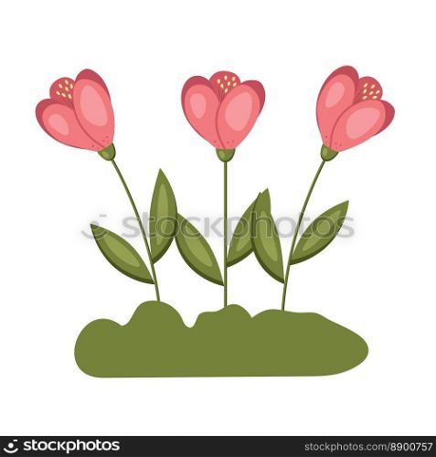 Spring flowers background. Flat design. Hand drawn trendy vector greeting card.. Spring flowers background. Flat design