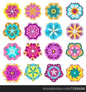 Spring flowers icons. Retro flowers clip art, cute colorful floral stickers, labels and tags, pretty nature florist elements vector decorative thin line plant set. Spring flowers icons. Retro flowers clip art, cute colorful floral stickers, labels and tags, pretty nature florist elements vector set