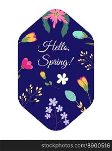 Spring flowers labels. Spring flowers banner. Vector illustration. Spring flowers labels. Spring flowers banner