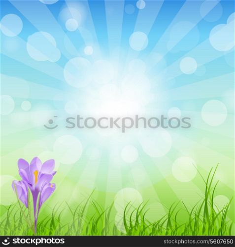 Spring green background. vector illustration