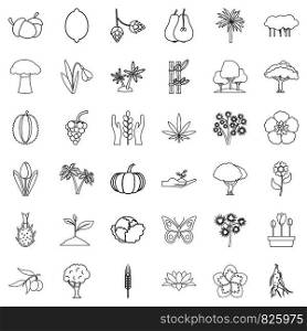 Spring icons set. Outline style of 36 spring vector icons for web isolated on white background. Spring icons set, outline style