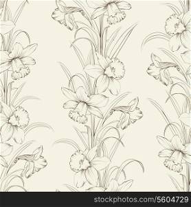 Spring isolated flowers fabric seamless pattern. Vector illustration.