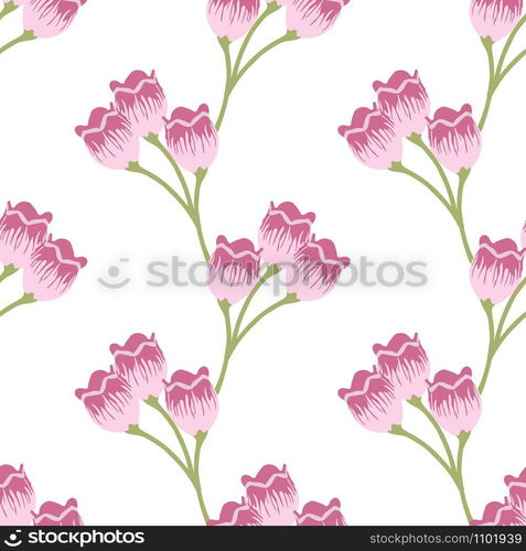 spring lily pink blossom seamless pattern. textile background mosaic design