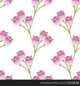 spring lily pink blossom seamless pattern. textile background mosaic design