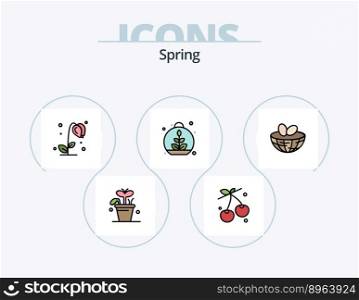 Spring Line Filled Icon Pack 5 Icon Design. brightness. spring flower. sub flower. flower. anemone