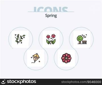 Spring Line Filled Icon Pack 5 Icon Design. ecology. wave. butterfly. spring. nature