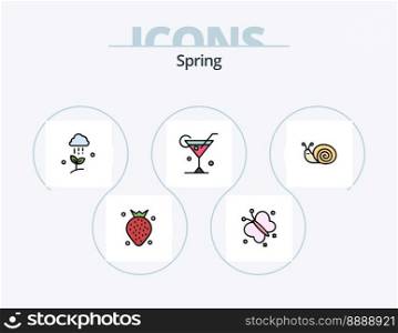 Spring Line Filled Icon Pack 5 Icon Design. mutton. nature. flower. flower. flora