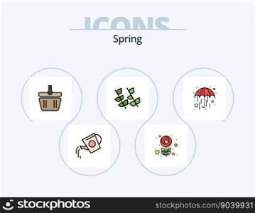 Spring Line Filled Icon Pack 5 Icon Design. tulip. flower. rake. spring. brightness
