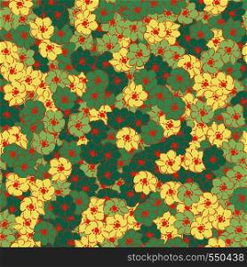 Spring meadow flower abstract multicolor flat wallpaper seamless vector pattern