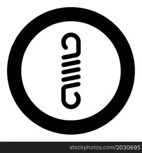 Spring metal coil spiral steel wire flexible icon in circle round black color vector illustration image solid outline style simple. Spring metal coil spiral steel wire flexible icon in circle round black color vector illustration image solid outline style