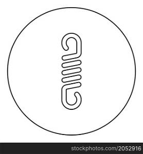 Spring metal coil spiral steel wire flexible icon in circle round black color vector illustration image outline contour line thin style simple. Spring metal coil spiral steel wire flexible icon in circle round black color vector illustration image outline contour line thin style