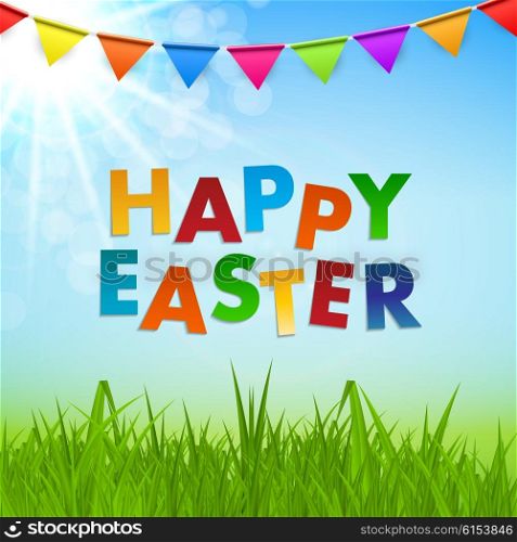 Spring Natural Happy Easter Background Vector Illustration EPS10. Spring Natural Happy Easter Background Vector Illustration