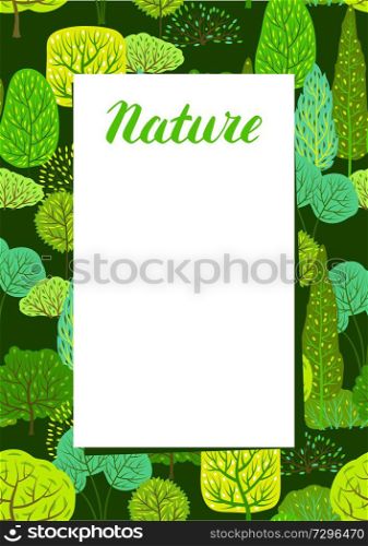 Spring or summer background with stylized trees. Natural illustration.. Spring or summer background with stylized trees.