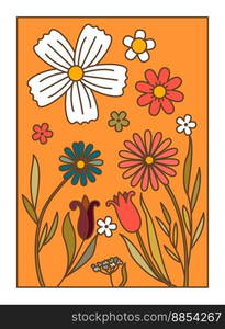 Spring or summer blossom, blooming daisies and chamomile, wildflowers and blossom. Flourishing plants and houseplants. Botany decoration, natural revival and flora. Vector in flat style illustration. Blooming wildflowers, spring or summer nature