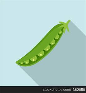 Spring peas icon. Flat illustration of spring peas vector icon for web design. Spring peas icon, flat style