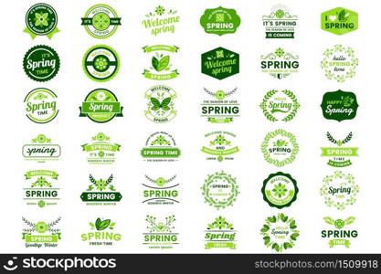 Spring Retro Vintage Vector Label for banner