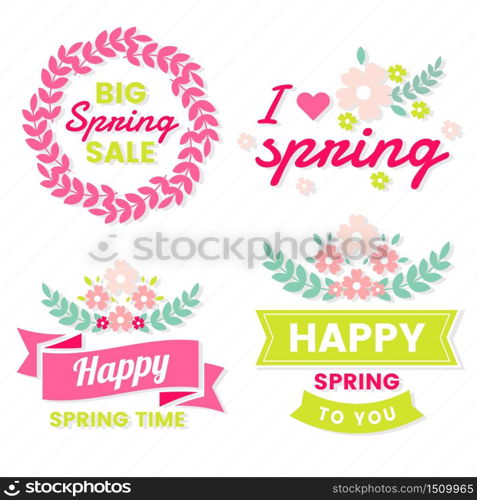 Spring Retro Vintage Vector Label for banner