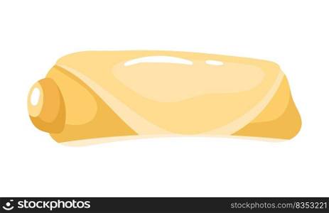 Spring rolls semi flat color vector object. Delicious street food. Cooking recipe. Homemade hot dog. Full sized item on white. Simple cartoon style illustration for web graphic design and animation. Spring rolls semi flat color vector object