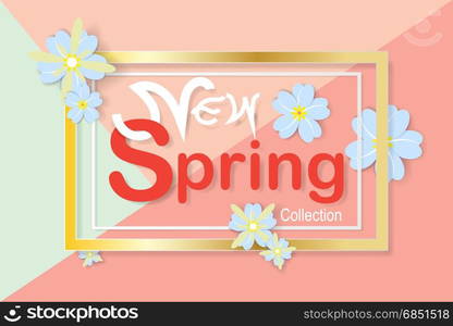 Spring sale background with beautiful colorful flower. Vector illustration template.banners.Wallpaper, invitation, posters, brochure, voucher discount.