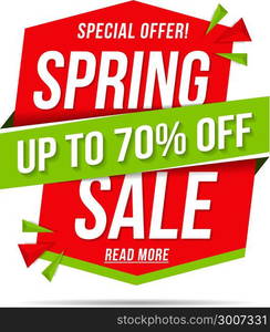 Spring Sale Banner. Spring sale banner, modern red vertical banner for sale announcement, vector eps10 illustration