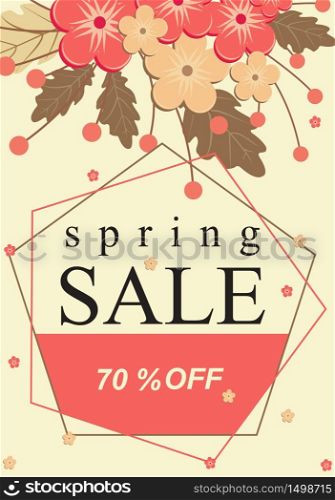 Spring Sale Discount Floral Blossom Flower Banner Illustration