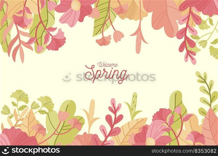 spring season floral decorative background illustration