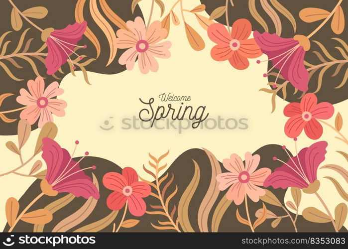 spring season floral decorative background illustration