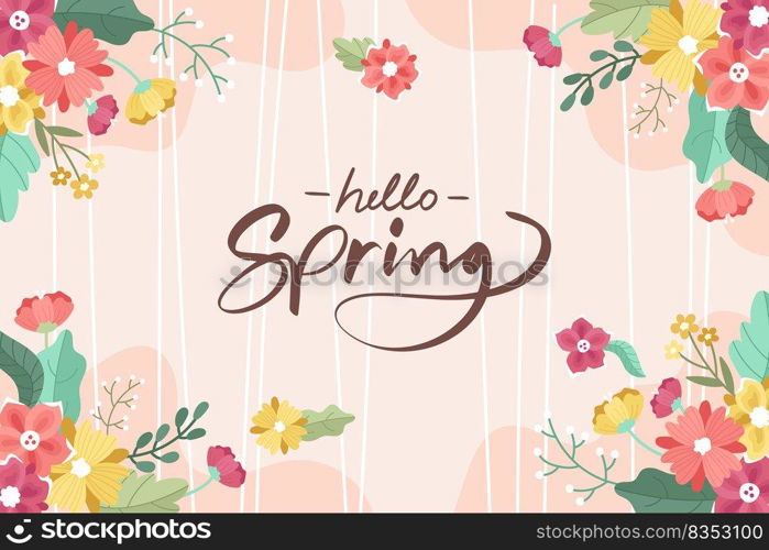 spring season floral decorative background illustration