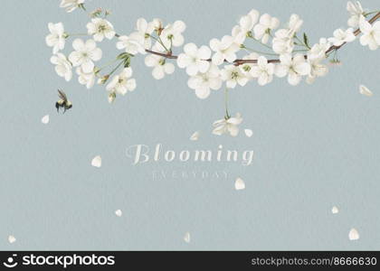 spring season floral decorative background illustration