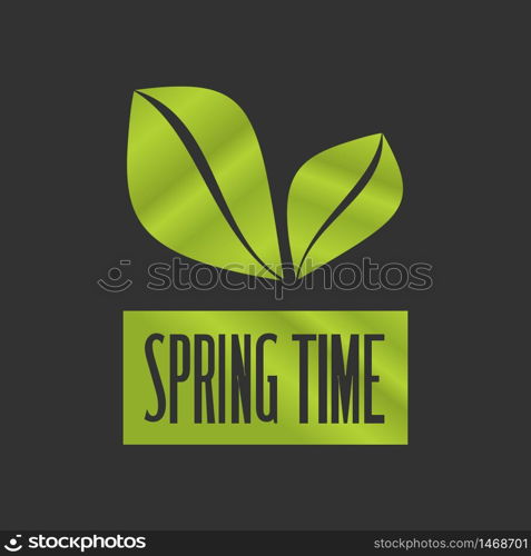 Spring time typographic design on a black background. Spring time on a black backgorund
