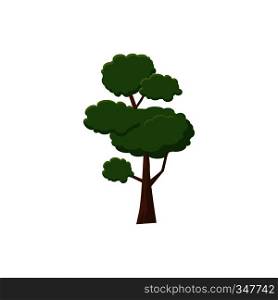 Spring tree icon in cartoon style isolated on white background. Nature and flora symbol. Spring tree icon, cartoon style