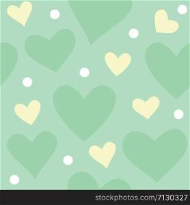Spring vector seamless pattern with love hearts. Cute graphic design pattern for wrapping paper. For valentine day, anniversary, wedding, easter posdcards.