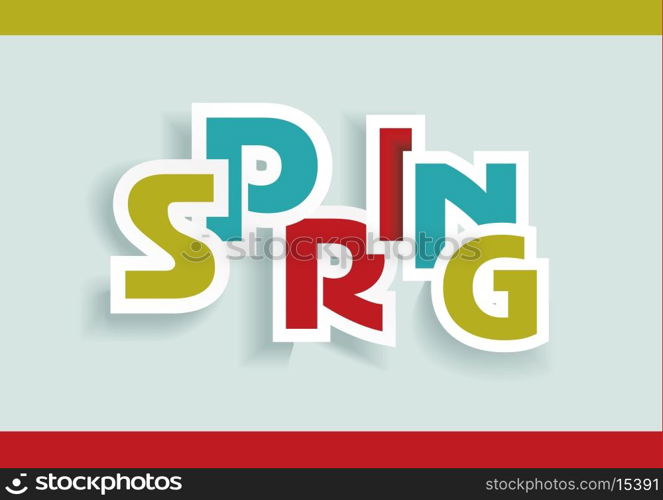 Spring word, plain and pure design, vector