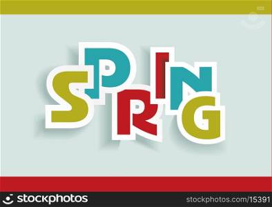 Spring word, plain and pure design, vector