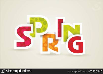 Spring word, plain and pure design, vector