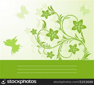 Spring9. Flower on a green spring background. A vector illustration