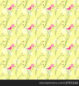 Springtime Colorful Cosmos Flower Seamless Pattern Background